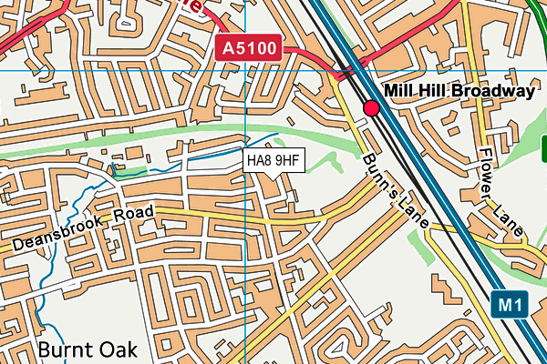 HA8 9HF map - OS VectorMap District (Ordnance Survey)