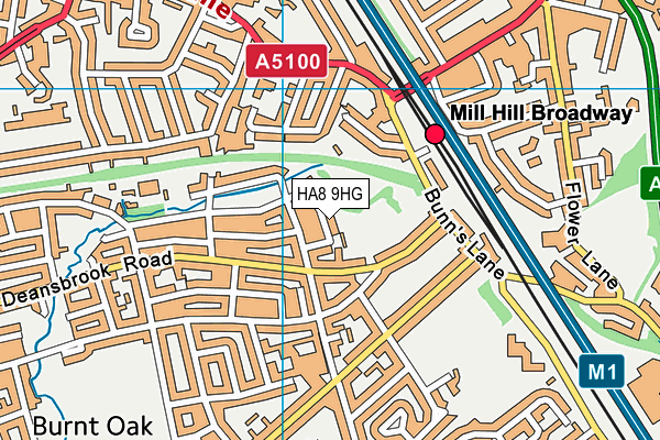 HA8 9HG map - OS VectorMap District (Ordnance Survey)