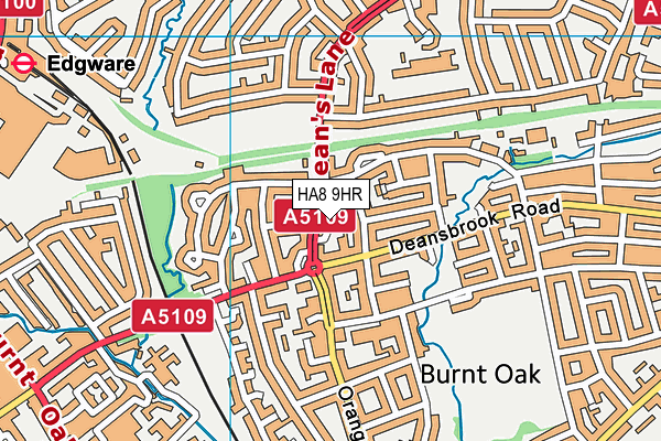 HA8 9HR map - OS VectorMap District (Ordnance Survey)