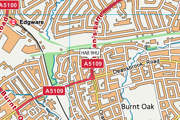 HA8 9HU map - OS VectorMap District (Ordnance Survey)