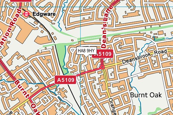 HA8 9HY map - OS VectorMap District (Ordnance Survey)