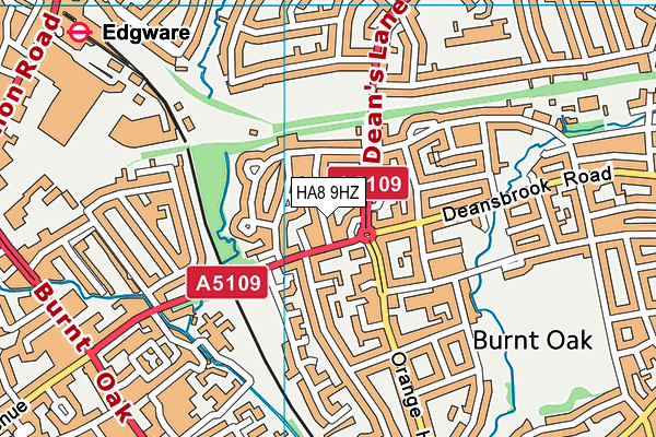 HA8 9HZ map - OS VectorMap District (Ordnance Survey)