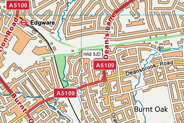 HA8 9JD map - OS VectorMap District (Ordnance Survey)