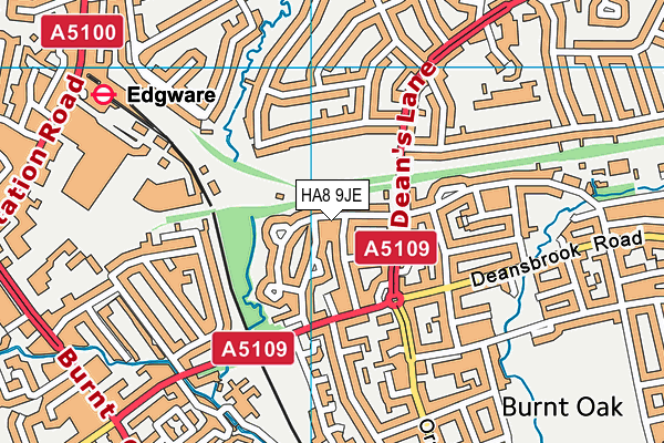 HA8 9JE map - OS VectorMap District (Ordnance Survey)