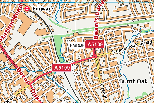 HA8 9JF map - OS VectorMap District (Ordnance Survey)