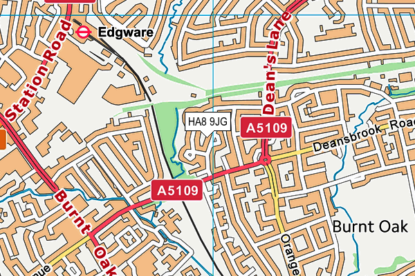 HA8 9JG map - OS VectorMap District (Ordnance Survey)