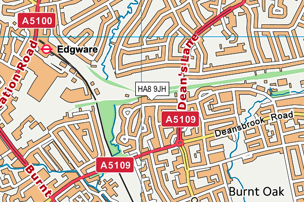 HA8 9JH map - OS VectorMap District (Ordnance Survey)