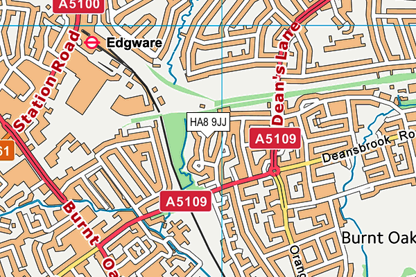 HA8 9JJ map - OS VectorMap District (Ordnance Survey)