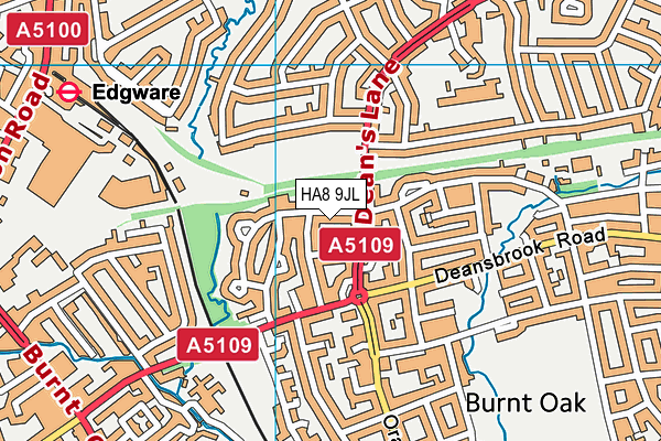 HA8 9JL map - OS VectorMap District (Ordnance Survey)