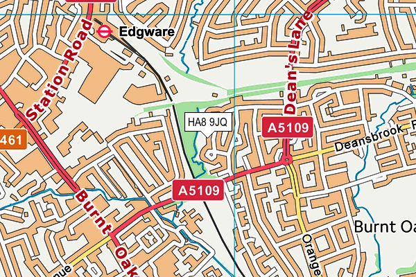 HA8 9JQ map - OS VectorMap District (Ordnance Survey)