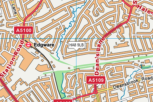 HA8 9LB map - OS VectorMap District (Ordnance Survey)