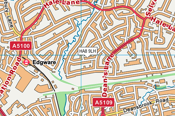 HA8 9LH map - OS VectorMap District (Ordnance Survey)