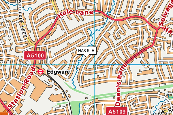 HA8 9LR map - OS VectorMap District (Ordnance Survey)