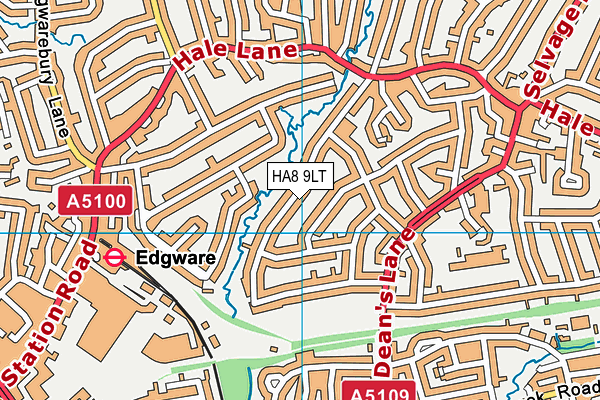 HA8 9LT map - OS VectorMap District (Ordnance Survey)