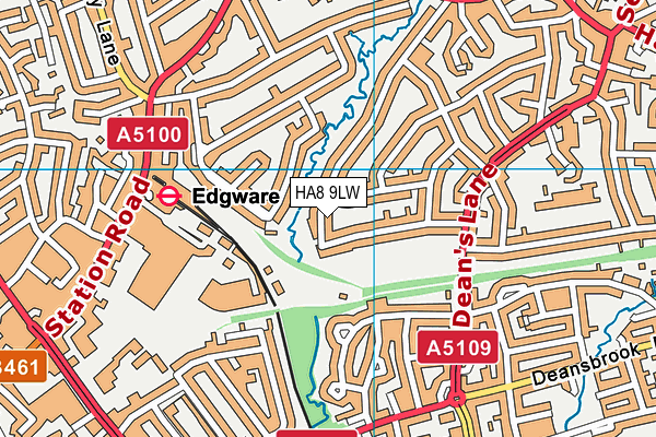 HA8 9LW map - OS VectorMap District (Ordnance Survey)