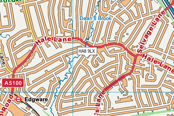 HA8 9LX map - OS VectorMap District (Ordnance Survey)