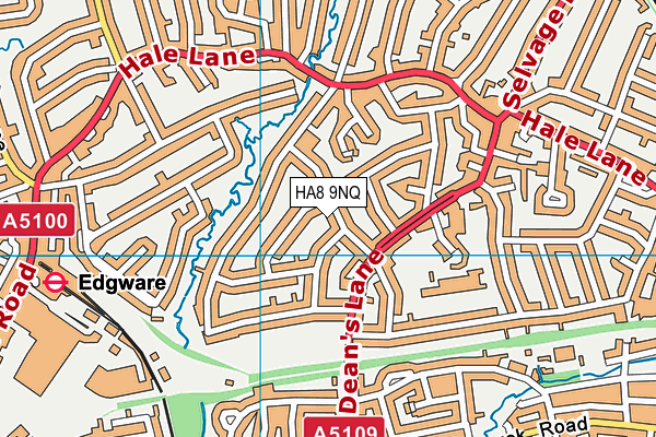 HA8 9NQ map - OS VectorMap District (Ordnance Survey)