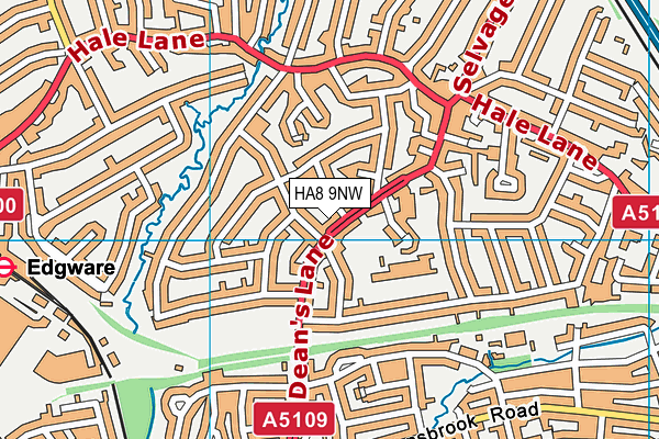 HA8 9NW map - OS VectorMap District (Ordnance Survey)