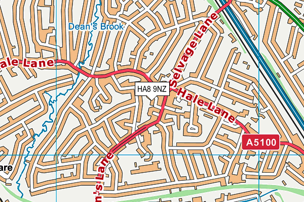 HA8 9NZ map - OS VectorMap District (Ordnance Survey)