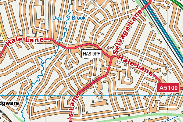 HA8 9PF map - OS VectorMap District (Ordnance Survey)