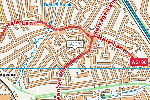 HA8 9PG map - OS VectorMap District (Ordnance Survey)