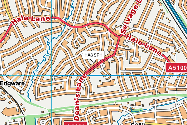HA8 9PH map - OS VectorMap District (Ordnance Survey)