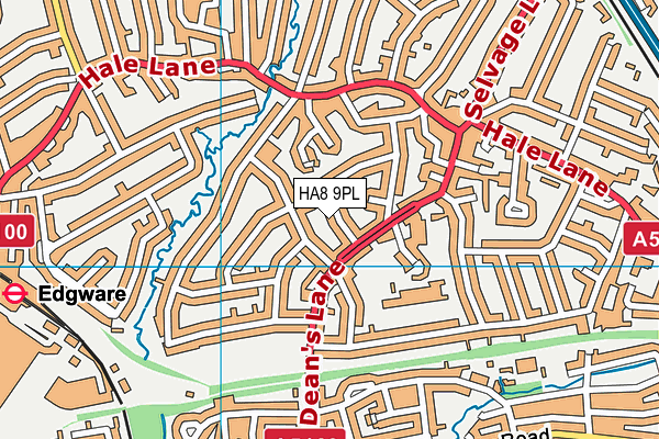 HA8 9PL map - OS VectorMap District (Ordnance Survey)