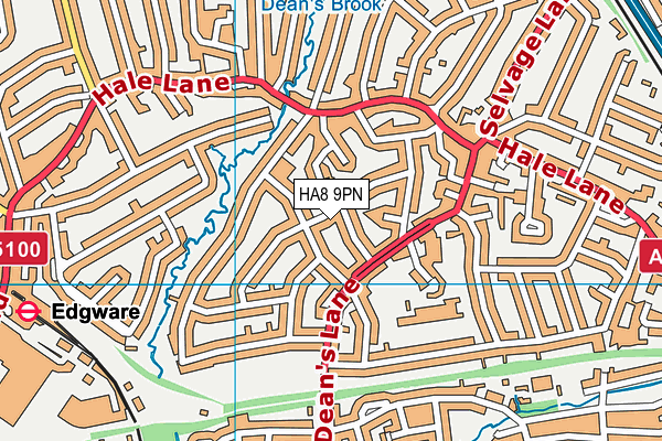 HA8 9PN map - OS VectorMap District (Ordnance Survey)