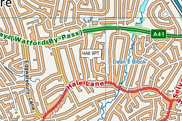 HA8 9PT map - OS VectorMap District (Ordnance Survey)