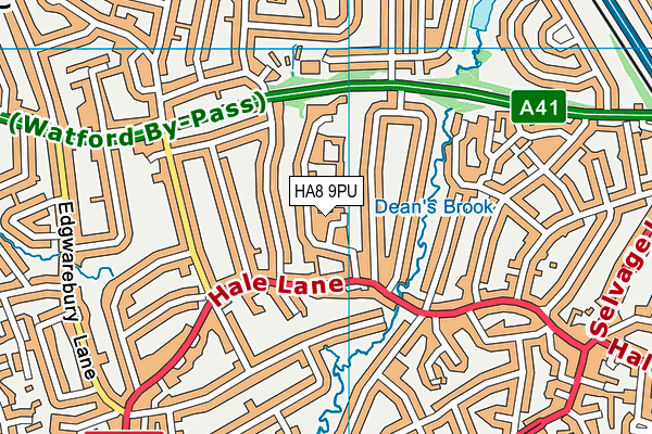 HA8 9PU map - OS VectorMap District (Ordnance Survey)