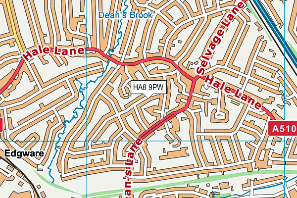 HA8 9PW map - OS VectorMap District (Ordnance Survey)