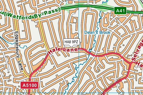 HA8 9PZ map - OS VectorMap District (Ordnance Survey)