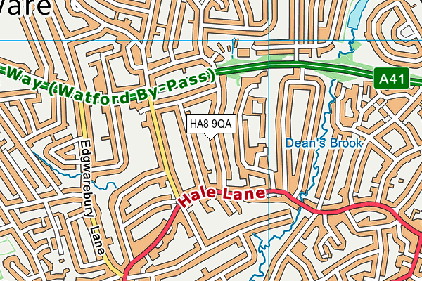 HA8 9QA map - OS VectorMap District (Ordnance Survey)