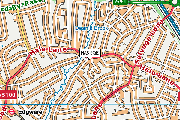 HA8 9QE map - OS VectorMap District (Ordnance Survey)