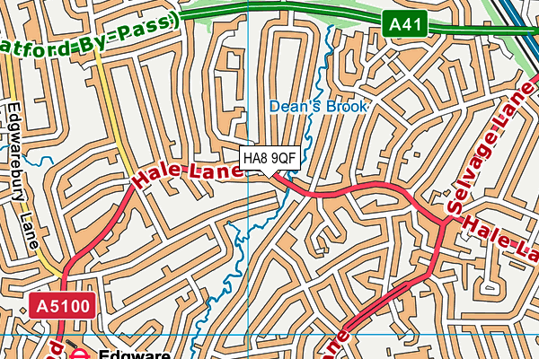 HA8 9QF map - OS VectorMap District (Ordnance Survey)