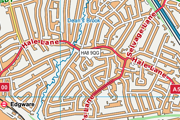 HA8 9QG map - OS VectorMap District (Ordnance Survey)