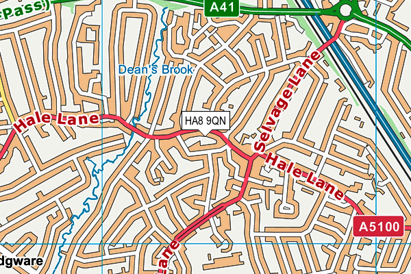 HA8 9QN map - OS VectorMap District (Ordnance Survey)