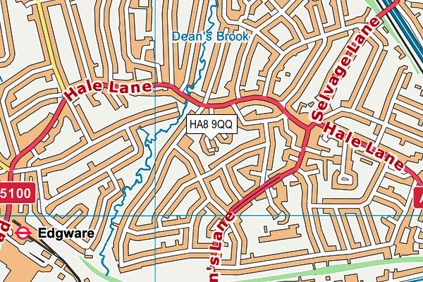 HA8 9QQ map - OS VectorMap District (Ordnance Survey)