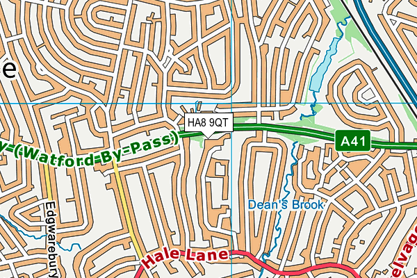 HA8 9QT map - OS VectorMap District (Ordnance Survey)