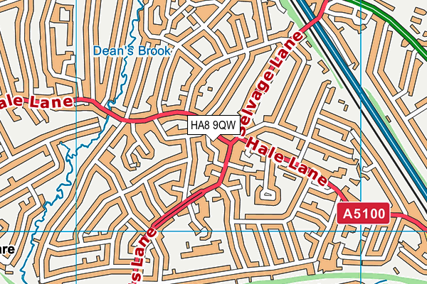 HA8 9QW map - OS VectorMap District (Ordnance Survey)