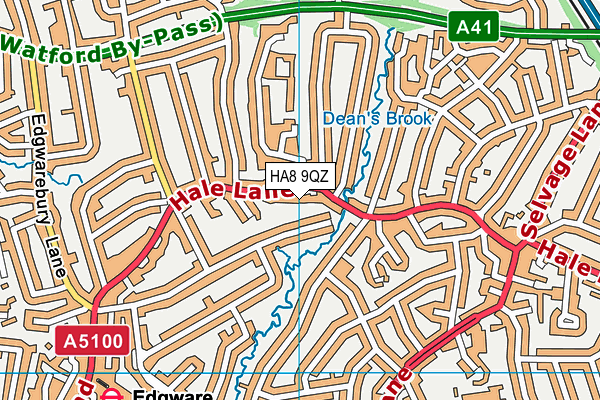 HA8 9QZ map - OS VectorMap District (Ordnance Survey)