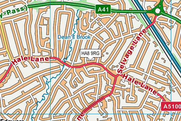 HA8 9RG map - OS VectorMap District (Ordnance Survey)