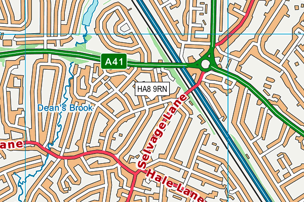 HA8 9RN map - OS VectorMap District (Ordnance Survey)