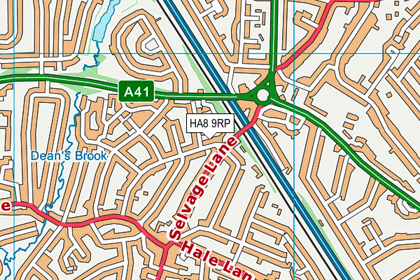 HA8 9RP map - OS VectorMap District (Ordnance Survey)