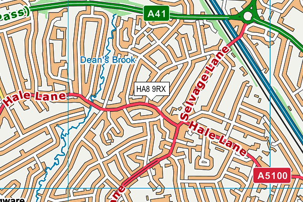 HA8 9RX map - OS VectorMap District (Ordnance Survey)