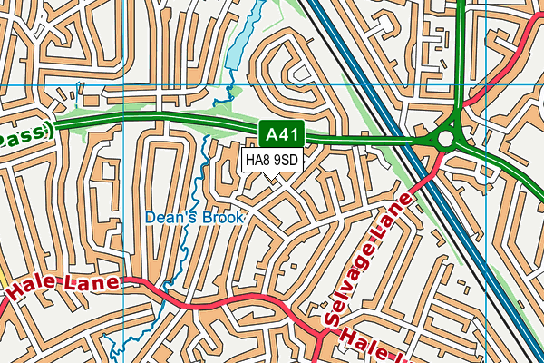 HA8 9SD map - OS VectorMap District (Ordnance Survey)