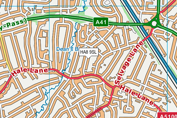 HA8 9SL map - OS VectorMap District (Ordnance Survey)