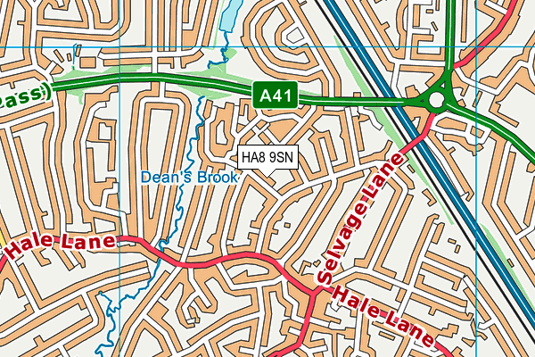 HA8 9SN map - OS VectorMap District (Ordnance Survey)