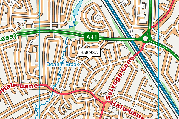 HA8 9SW map - OS VectorMap District (Ordnance Survey)