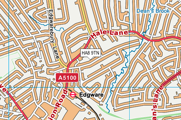 HA8 9TN map - OS VectorMap District (Ordnance Survey)